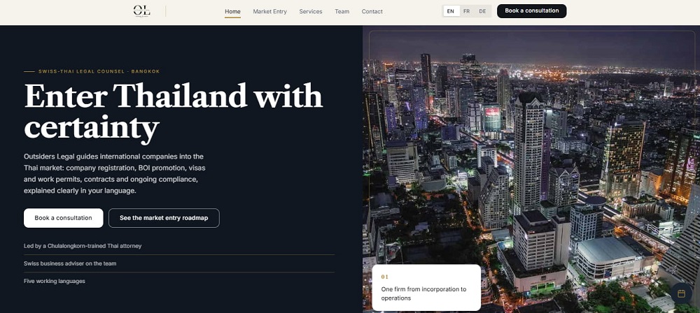 Outsiders Legal website concept